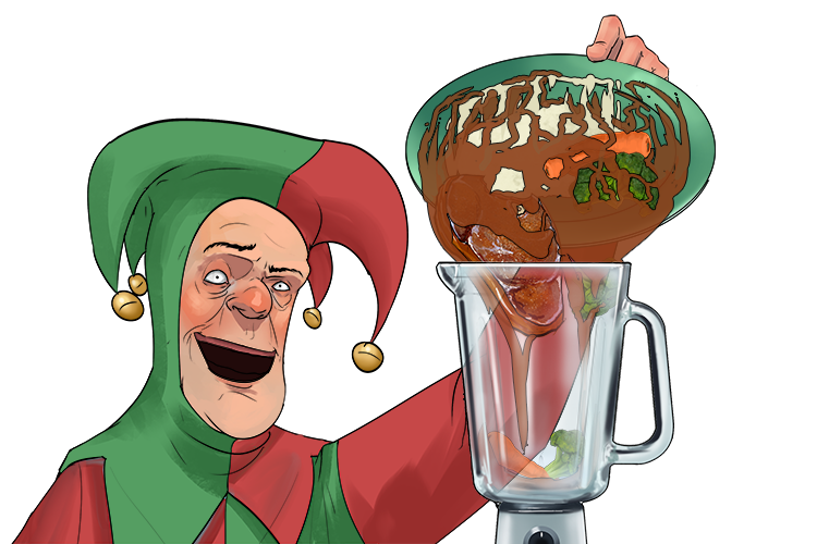 The diet eaten by the jester (digestion) had to be broken down in order to eat it